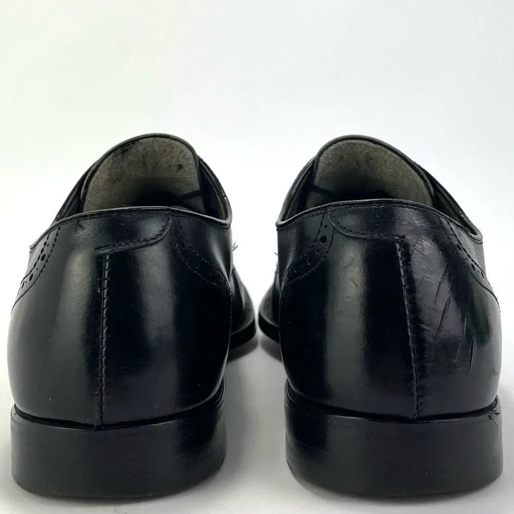 E.T. Wright Black Leather Wingtip Oxfords Men's size 10AA‎